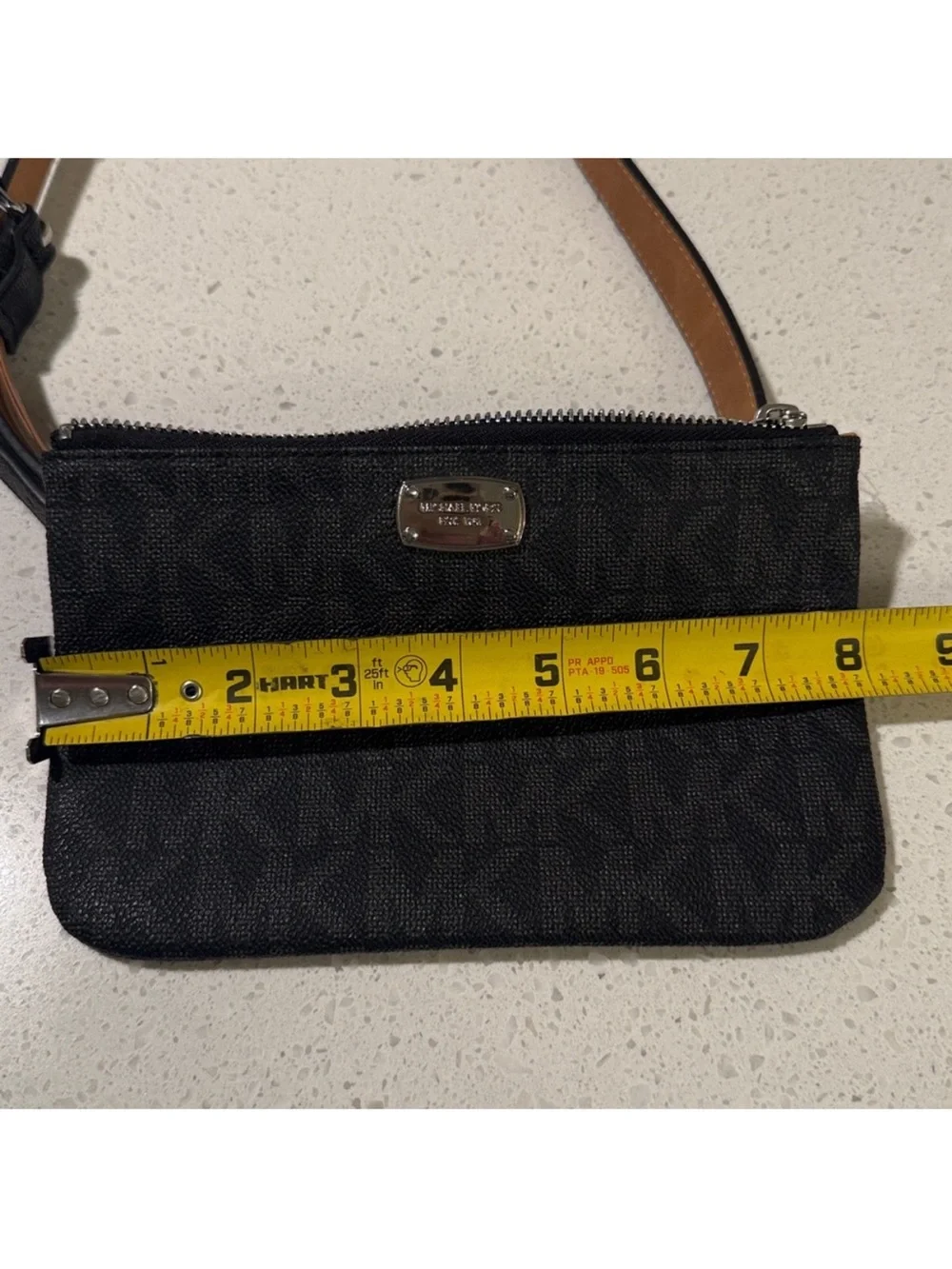 Michael Kors‎ Logo Belt Bag Black Gray Brown Waist Fanny Pack Purse Sz Medium